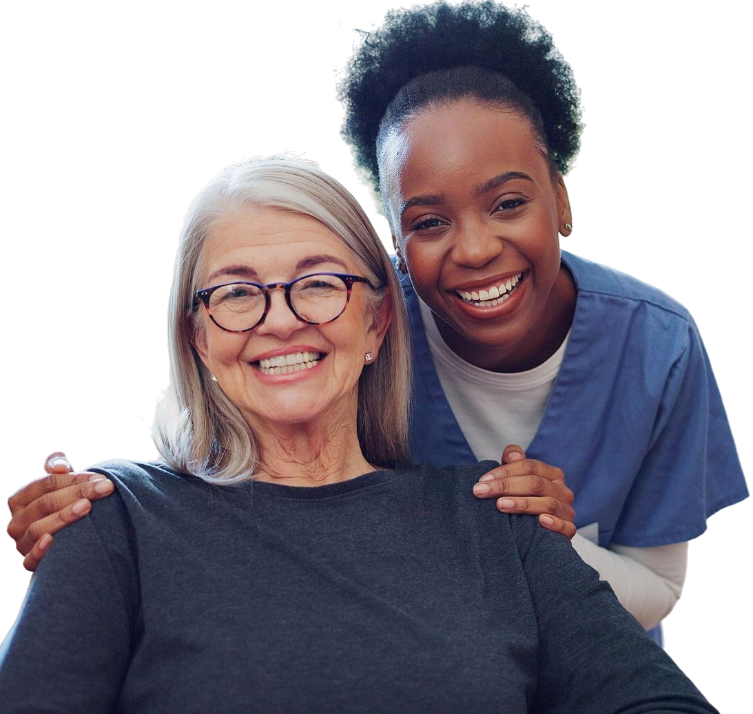 senior care nurse old woman with